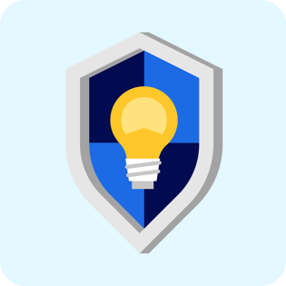 A lightbulb with New Wealth Capital Management logo on it inside a shield.